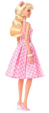 Barbie La Película Margot Robbie Muñeca Rosa Blanco Vestido Gingham
