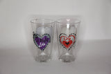 Vasos de cristal Jack y Sally