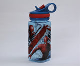 Botella con popote Spiderman