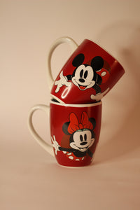 Dúo tazas Mickey y Minnie Rojas