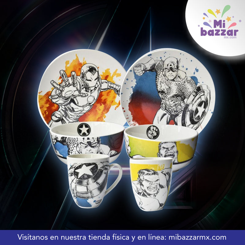 platos vajilla de avengers